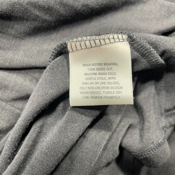 Attention Black Faux Wrap Ruche 3/4 Sleeve Top XL Stretch Effortless Travel - Picture 4 of 5